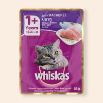 위스카스 고양이 애묘 주식 파우치 85g, 참치, 8개