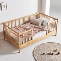 [유씨엠] 캐스터 원목 데이베드 B형 가드형 침대프레임SS(매트리스 미포함), 색상:내추럴