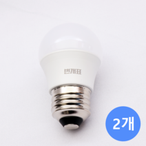 번개표 LED 전구 인지구 4W 주광색(흰색빛) 꼬마전구 E26, 2개