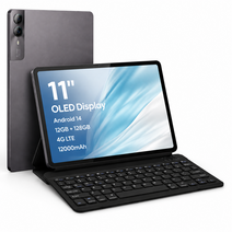 11인치 OLED 태블릿PC 키보드 세트 안드로이드14 12GB 128GB 최대 1TB 확장 인강 학습용 업무용, 메탈 그레이, Wi-Fi+Cellular