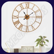 빈티지 로마숫자 무소음 벽시계 50CM 골드 로마숫자시계 인테리어시계