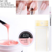 손톱깎기 네일케어STZ 네일 젤 핑거 익스텐션 키트 퀵 빌딩 실크 유리섬유 빌더 폼 폴리 UV 브러쉬 매니큐, 03 1800-Set 1-03