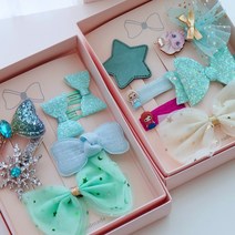 리본크림 핸드메이드 유아 어린이 아동 헤어핀 선물세트 조카선물 국산 10color