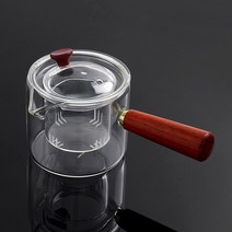 나무손잡이 꽃차 내열유리 티망 티포트 멀티포트 차주전자 녹차