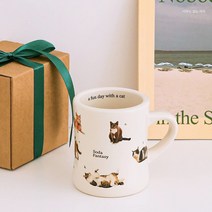 사무실 캐릭터 집사 고양이 머그컵 도자기 커피 라떼 잔, 1개, 고양이 고양이 세라믹 머그