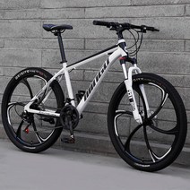 ( MTB 산악자전거 ) 24/26인치 27단 입문용 크로스컨트리 자전거, 24인치, 6포크 에디션 - 화이트블
