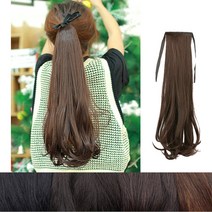 [피플앤제이] 포니테일 가발 글램C컬 묶음머리 올림머리, 55CM-블론드브라운