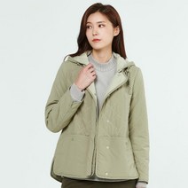 여성 누빔 후드 숏 패딩 캠핑 점퍼 [2컬러]