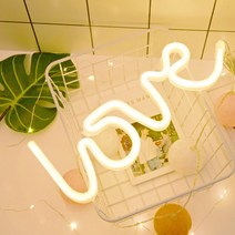 젊은이마켓 LED 네온사인 조명 러브 무드등, LED 네온사인 러브_( 옐로우 )