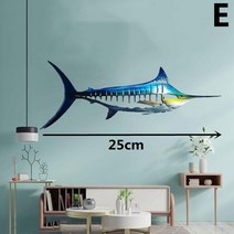 소품참치 펜던트 장식 상어 금속 벽 아트 인테리어 홈 벽걸이 해상, 05 E_02 50X20CM
