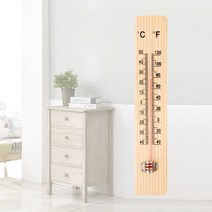 아날로그 벽걸이 나무 온도계 습도계 온습도계 막대온도계, 옵션01 벽걸이 나무 온도계