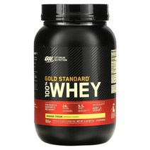 옵티멈 뉴트리션 골드 스탠다드100% 훼이 프로틴 바나나 크림 2 lb (907g) 하루 1스쿱 29회분 분리유청 단백질
