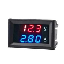 전기테스터기 DC 100V 10A 전압계 전류계 파란색 빨간색 LED 앰프 듀얼 디스플레이 디지털 전압전류, 한개옵션0