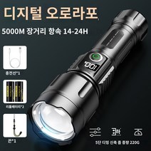 휴대용미니횃불 충전식 손전등 장거리 울트라 밝은 야외 손전등 강한 빛 충전식 내구성 작은 미니 휴대용 흰색 레이저 루멘 빛, 6.6.Sky-piercing cannon wick/장