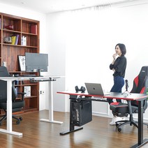 제닉스 ARENA-X 전동 스탠딩 높이조절 컴퓨터 게이밍 책상 모션데스크, 전동다리 : 블랙, 전동상판 : 1200 올블랙