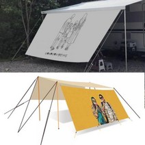 맞춤제작 나만의 감성 사이드월 어닝 프론트월 렉타 타프 사이드월 드로잉 디자인, 어닝 3M (2800mm) 심지 5mm:E 캠