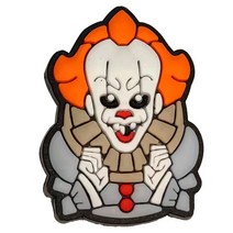 호환 지비츠 1 개 PVC 마녀 무서운 끔찍한 광대 신발 멋진 정원 액세서리 맞는 크록 매력 파티 선물, [06] 금