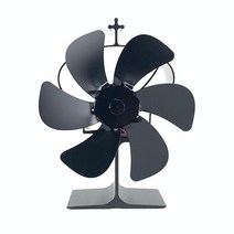 캠핑 무동력팬 에코 화목 난로팬 스토브팬 실링팬 6 엽 저소음 안전 열 구동 6 엽 가정용 벽난로 팬 소음, 01 Black