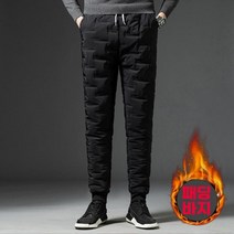 고밀도 남성바지 겨울 프리미엄 덕다운 조거 밴딩펜츠