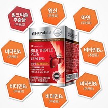 (내츄럴플러스)밀크씨슬 플러스-당신의 지친 간 건강을 위한/1일 권장량 100% 충족/ 8중 복합기능성/하루 한캡슐 총 60캡슐