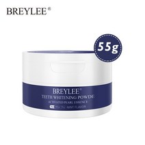 구강세정기 BREYLEE 치아 미백 분말 55g 치약 치과 도구 화이트 구강 위생 청소 칫솔 젤 플라크 얼룩 제거, [01] 55g