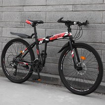 접이식 오프로드 MTB 자전거 21단 24단 27단, 26인치, 하드포크로 스포크 하이 레드 블랙