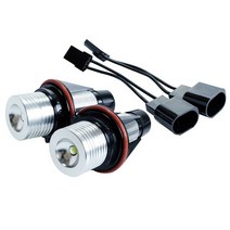 헤드라이트 헤드라이트 전구 led 에러프리 엔젤 아이 헤일로 링 마커 사이드 라이트 LED 전구 BMW E39 5W E53 E60 E61 E63 X5 2 개, 04 yellow
