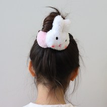 장미공주 여아 어린이 왕 토끼 퍼 머리방울 머리끈