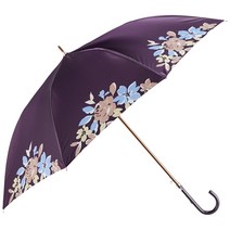 [랑방 컬렉션] MOONBAT (문밧트) LANVIN COLLECTION (랑방 컬렉션) 새틴 프린트 꽃 무늬 긴 우산 우산 점프 우산 일본제 여성 선물 선물 21-083-10749-00-85-60 다크 퍼플 친골 길이