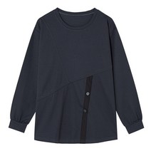 베스띠벨리 괴정 21F W 버튼 라운드넥 절개 티셔츠 BDI2824GY