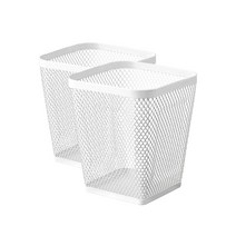 이케아온라인몰 DOKUMENT 철제 연필꽂이 필기도구 펜 홀더 통 정리 수납함 책상 탁상 사무실 학교, 화이트2개 세트