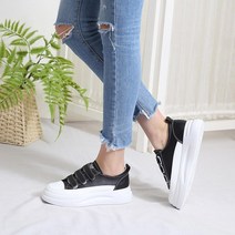 뮤즈 여성용 데일리 찍찍이 벨크로 키높이 스니커즈 운동화