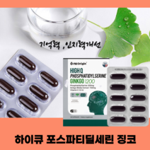 뇌건강 포스파티딜세린 징코 은행잎추출물 두뇌 머리 집중력 인지력 기억력개선 혈행개선 도움 수험생 뇌건강 부모님선물 엔젯오리진 30캡슐 2통