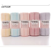 CNTCSM 공장 코랄 수건 1장 두꺼운 흡수 줄무늬 세면대 5개입 선물용 타월, [5개입 믹스매치], 35*75
