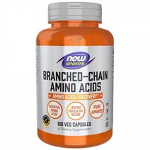 NOW 스포츠 BCAA 가지사슬 아미노산 120정 식물성 캡슐, 30.0 Servings (Pack of 1)