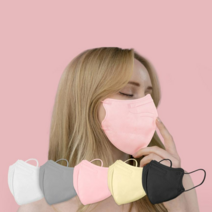 알럽스킨 위가드 새부리형 컬러마스크 KF94 대형 50매, 베이지