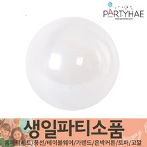(주)파티해 생일파티 장식용품2 D-G - 고무풍선 컨페티 태슬 페이퍼휠, G03_투명버블벌룬24인치(60cm)
