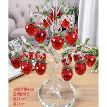 유리공예 크리스탈 사과나무 장식품 홈 카페 인테리어소품, F.6단 하트 옐로우