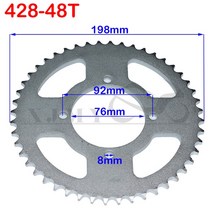 스프라켓 체인기어 자전거 스프로킷420/428 체인 76mm 35T 37T 39T 41T 43T 45T 48T 오토바이 리어 휠 스프, 14 428-48T