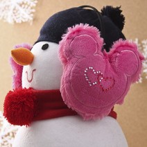 하트곰돌이 귀마개(핑크) 겨울용 털귀마개