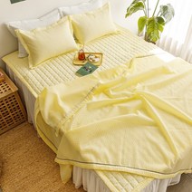 시원한 여름이불 시어서커 이불 냉감 원단 5컬러 국내생산, 패드, 크림레몬