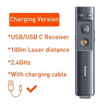 차량용 블루투스 리시버 baseus 무선 발표자 usbamp 프로젝터 파워 포인트 ppt 슬라이드에 대한 원격 제어 적외선 발표자 펜이있는 usb c 레이저 포인터, 협력사