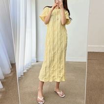 여름 데일리 링클 플리츠 주름 롱 원피스 5color
