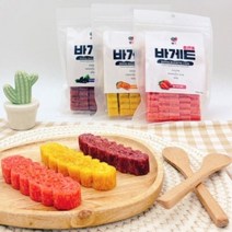 펫슐랭 유산균 바게트츄 단호박 120g 1+1, 딸기 120g 1+1