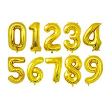 럭셔리파티 러블리한 숫자 풍선 생일파티 모임분위기 모임기념 파티분위기 백일잔치 벌룬파티 신년회, 골드 7 40cm