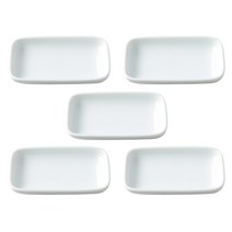 무인양품 MUJI 백자 직사각 접시 S 4547315873722, 5개, 접시 5p, 화이트