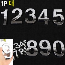 입체형 볼록 은색 숫자 1P 대 글자 입체간판, 9