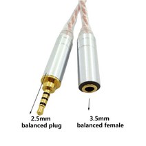 Hifi 2.5mm 균형 남성에서 4.4mm 균형 남성 오디오 어댑터 케이블 4.4mm ~ 2.5mm 밸런스 헤드폰 변환 케이블, 번들 8