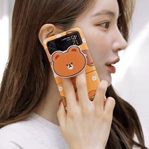 갤럭시Z플립/Z플립3/Z플립4 3D곡면하드 베어 푸드 트라이코지 에폭시톡