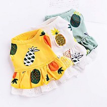 강아지 원피스 파인애플 원피스 강아지옷 애견 옷 애완견 옷 애견 겨울 옷 애견 의류 강아지 의류 강아지 조끼 반려 견 옷 개 옷 소형 견 옷 예쁜 강아지 옷 쇼핑몰, 옐로우
